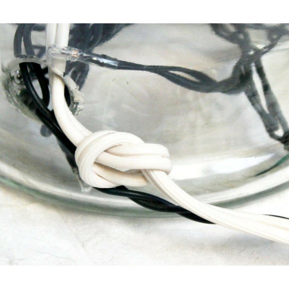 Goldschlager Table Lamp Clear Bottle Black Shade Coin Fringe Handmade Rice Light - Picture 9 of 12